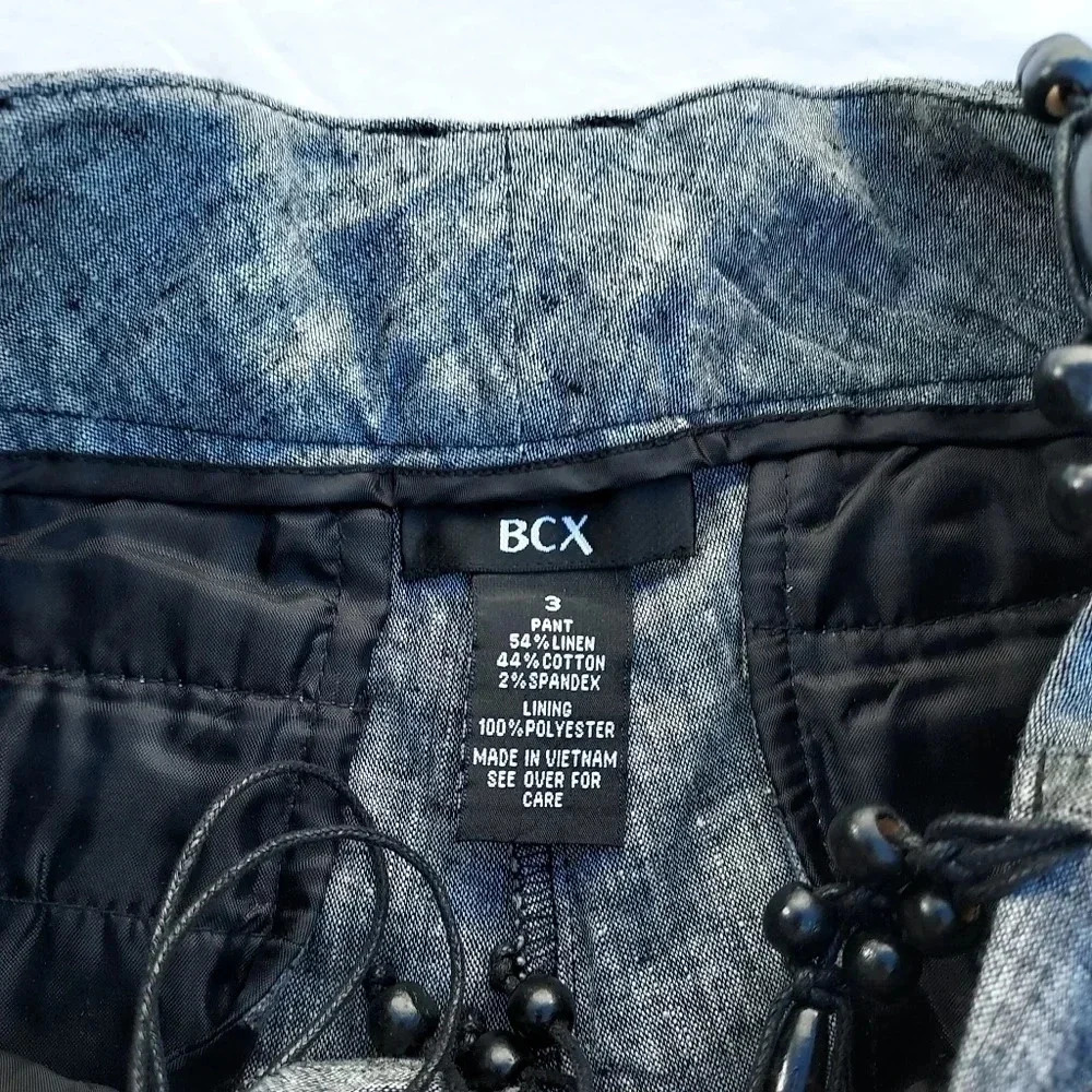 NWT BCX Shorts with Belt and Button Detail on Legs Linen and Cotton Blend Grey 3 - Picture 14 of 14